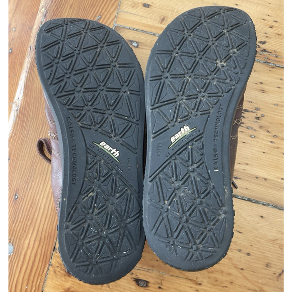 Vintage Earth Shoes Leather Sneakers Retro Low Top Lace‎ Up Rubber Sole Y2K 8B - Picture 9 of 11